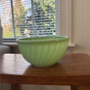 Fire King Jadeite Green Swirl Bowl